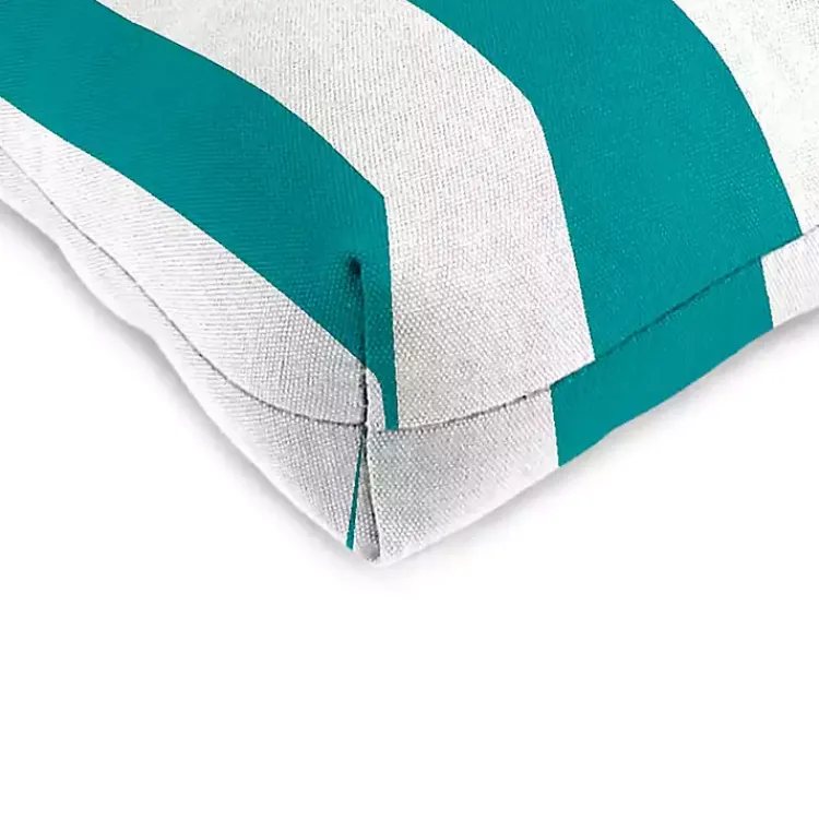 Kirklands Home Outdoor Cushions & Pillows|Turquoise Stripes Outdoor Chair Cushions, Set of 2 Blue