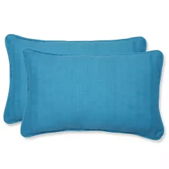 Kirklands Home Outdoor Cushions & Pillows|Turquoise Welt Outdoor Lumbar Pillows, Set of 2 Blue