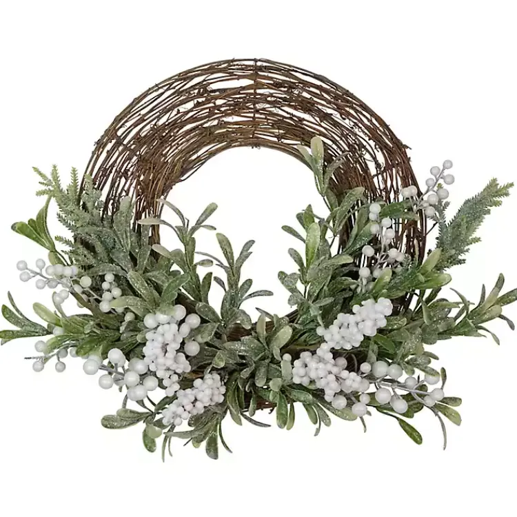 New Twig and Frosted Berry Wreath Christmas Wreaths