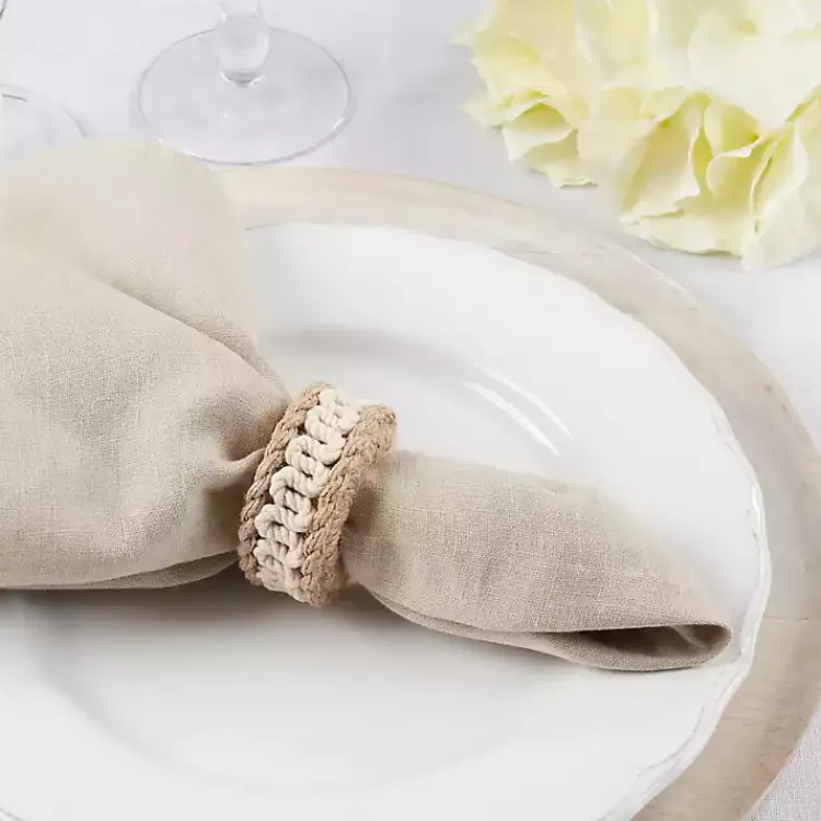 Kirklands Home Table Linens|Twisted Rope Napkin Rings, Set of 4