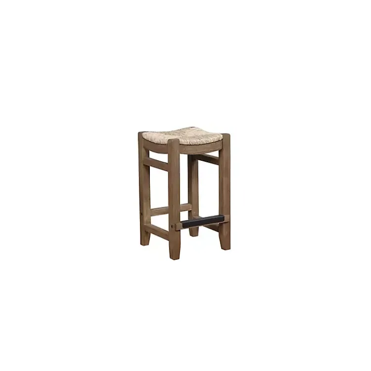 Kirklands Home Bar Stools & Counter Height Stools|Twisted Seagrass and Wood Counter Stools, Set of 2 Tan