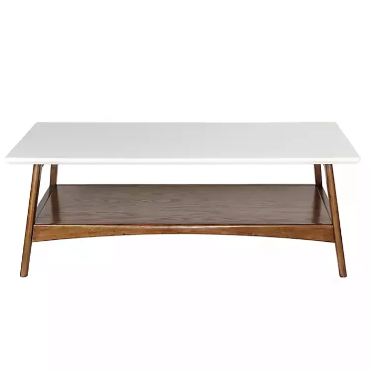 Kirklands Home Coffee Tables|Two-Tone Ava Mid-Century Modern Coffee Table White