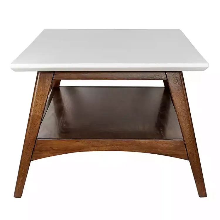 Kirklands Home Coffee Tables|Two-Tone Ava Mid-Century Modern Coffee Table White