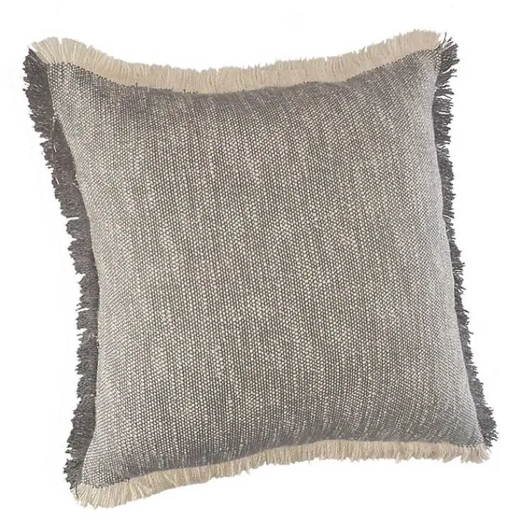 Two-Tone Gray Woven Accent Pillow Pillows