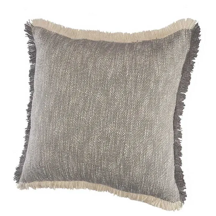 Two-Tone Gray Woven Accent Pillow Pillows