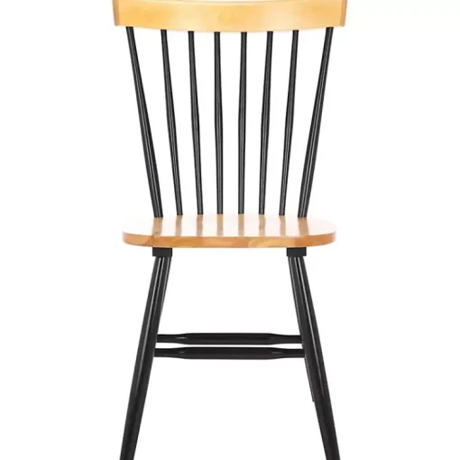 Kirklands Home Dining Chairs|Two-Tone Parker Spindle Dining Chairs, Set of 2 Black