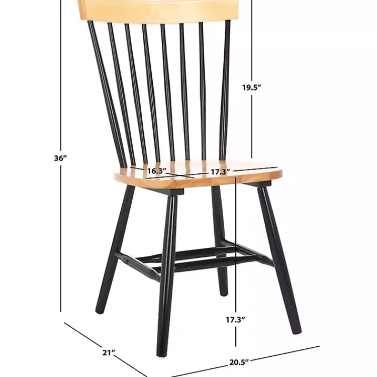 Kirklands Home Dining Chairs|Two-Tone Parker Spindle Dining Chairs, Set of 2 Black