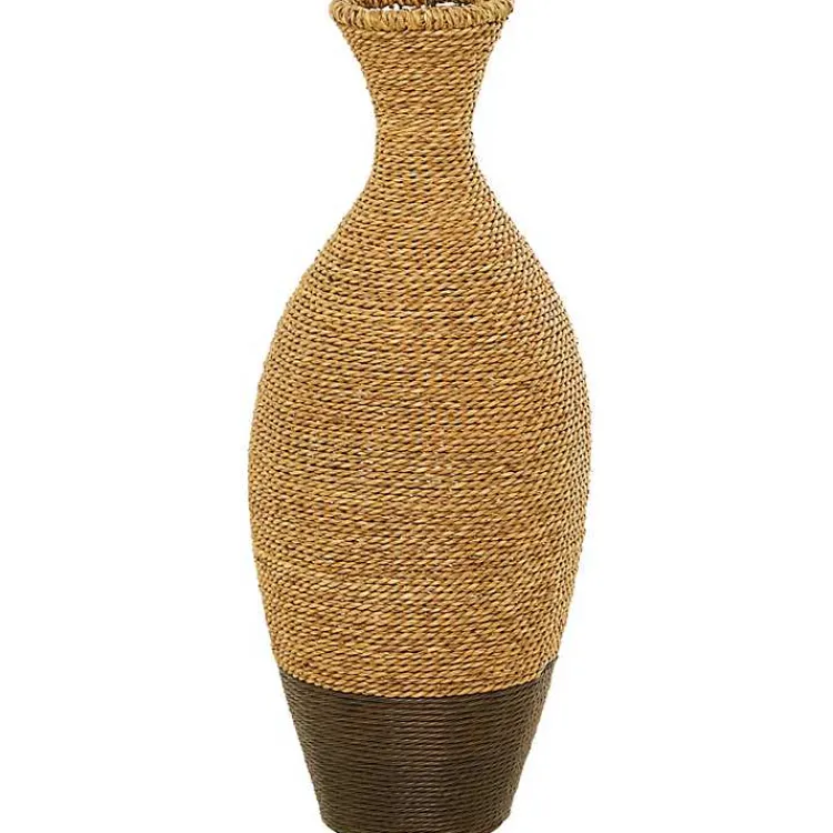 Best Two-Toned Natural Seagrass Floor Vase, 27 in. Vases
