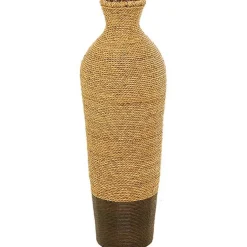 Clearance Two-Toned Natural Seagrass Floor Vase, 33 in. Vases