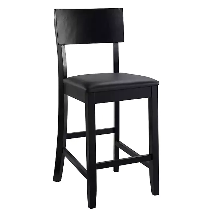 Kirklands Home Bar Stools & Counter Height Stools|Tyler Vinyl Seat Counter Stool Black