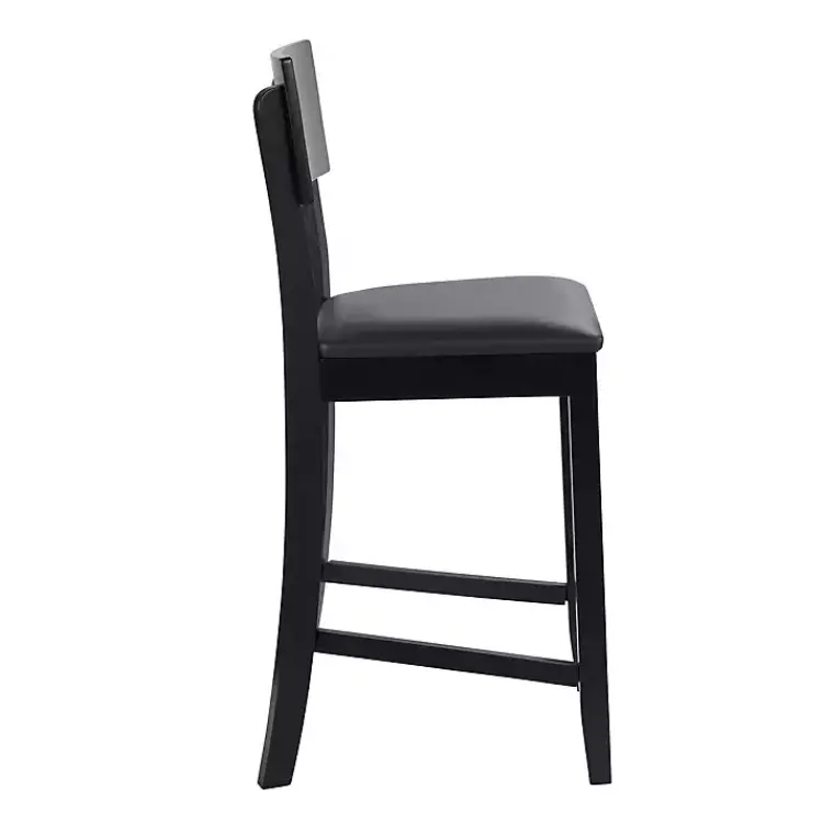 Kirklands Home Bar Stools & Counter Height Stools|Tyler Vinyl Seat Counter Stool Black