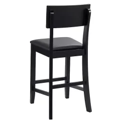 Kirklands Home Bar Stools & Counter Height Stools|Tyler Vinyl Seat Counter Stool Black