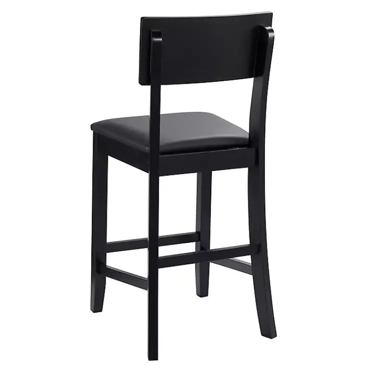 Kirklands Home Bar Stools & Counter Height Stools|Tyler Vinyl Seat Counter Stool Black