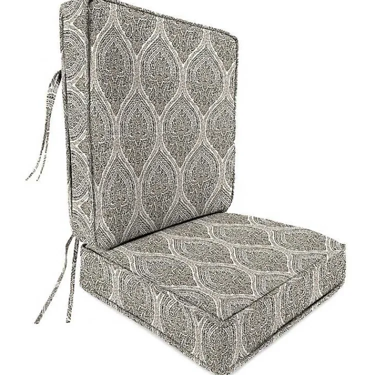 Kirklands Home Outdoor Cushions & Pillows|Umber Medallion Outdoor Deep Seat Cushion Brown