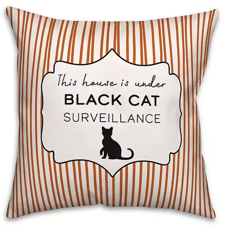 Outlet Under Black Cat Surveillance Pillow Halloween
