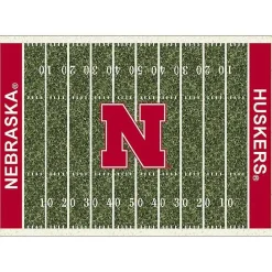 Kirklands Home Area Rugs|University of Nebraska Home Field Area Rug, 6x8 Green