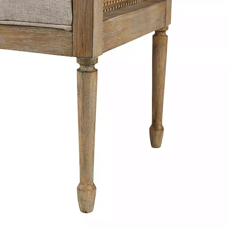 Kirklands Home Benches & Ottomans|Upholstered Cane Martha Stewart Isla Bench Tan