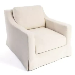 Kirklands Home Accent Chairs|Upholstered Weekend Swivel Accent Chair Ivory