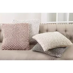 Outlet Vanilla Crochet Pom Pom Cotton Throw Pillow Pillows