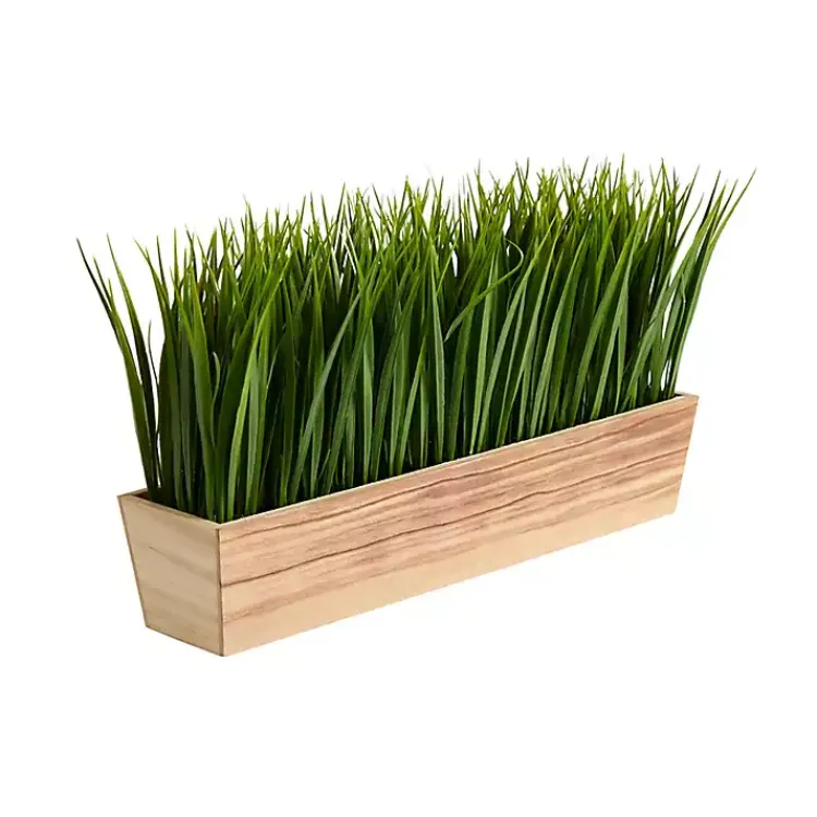Outlet Vanilla Grass in Rustic Wood Planter Arrangements & Greenery