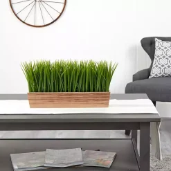 Outlet Vanilla Grass in Rustic Wood Planter Arrangements & Greenery