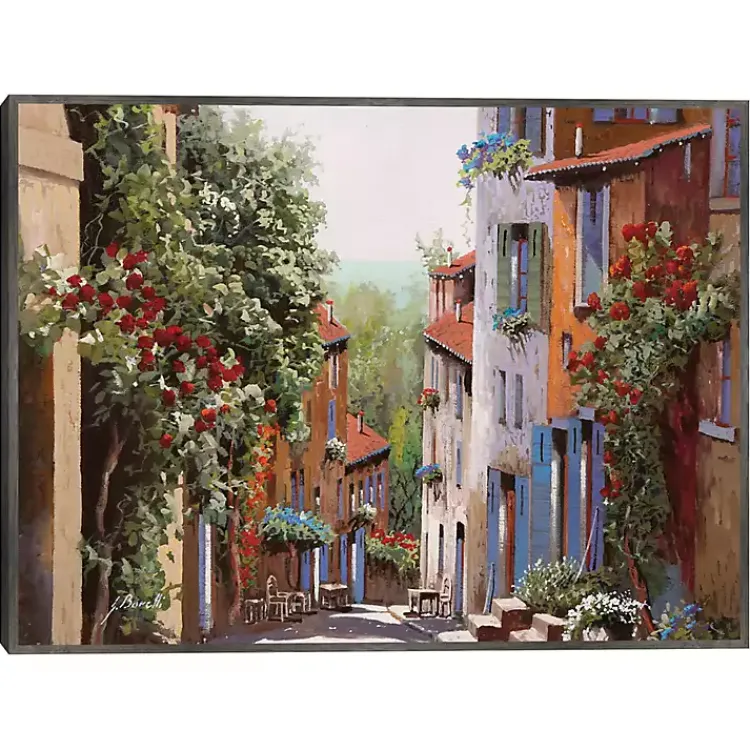 Kirklands Home Canvas Art|Vecchia Cagnes Framed Giclee Canvas Art Print Brown