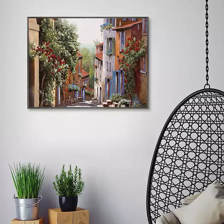 Kirklands Home Canvas Art|Vecchia Cagnes Framed Giclee Canvas Art Print Brown