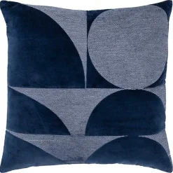 Online Velvet Navy Monochrome Shapes Throw Pillow Pillows