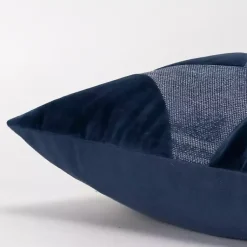 Online Velvet Navy Monochrome Shapes Throw Pillow Pillows