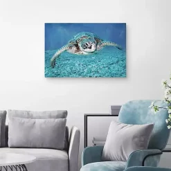 Kirklands Home Canvas Art|Vibrant Sea Turtle Canvas Art Print