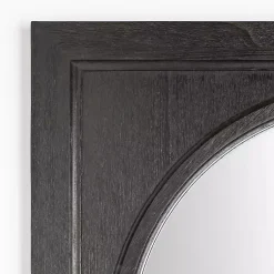 Kirklands Home Decorative Mirrors|Victor Black Wood Vault Wall Mirror