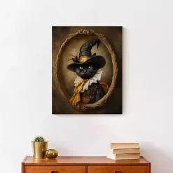 Clearance Victorian Black Cat Canvas Art Print Halloween