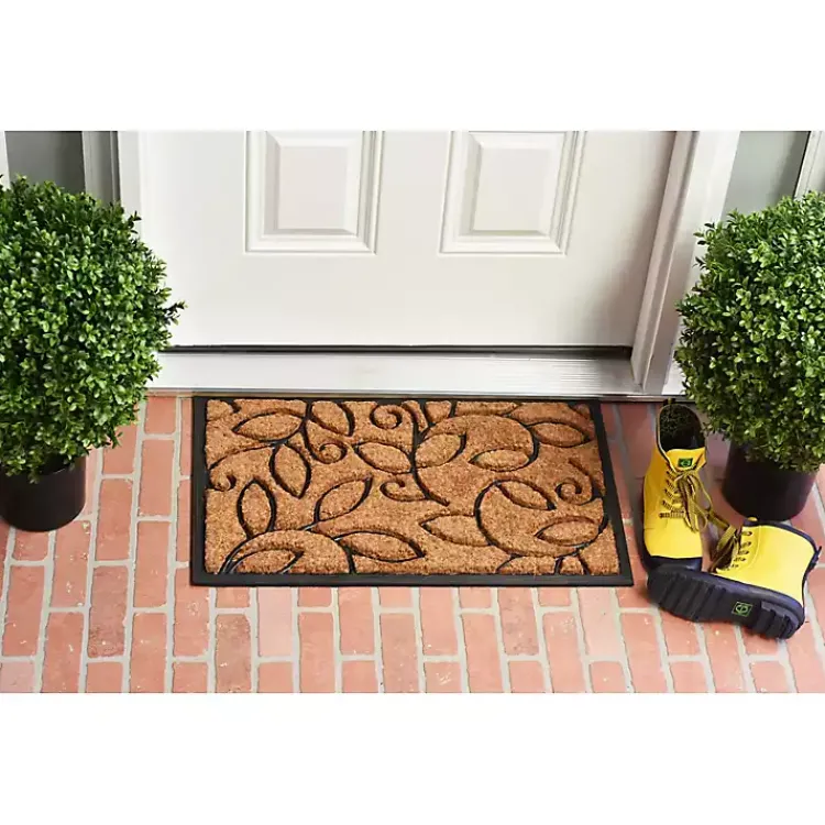 Kirklands Home Doormats|Vine Leaves Swirl Doormat, 36x24 in.