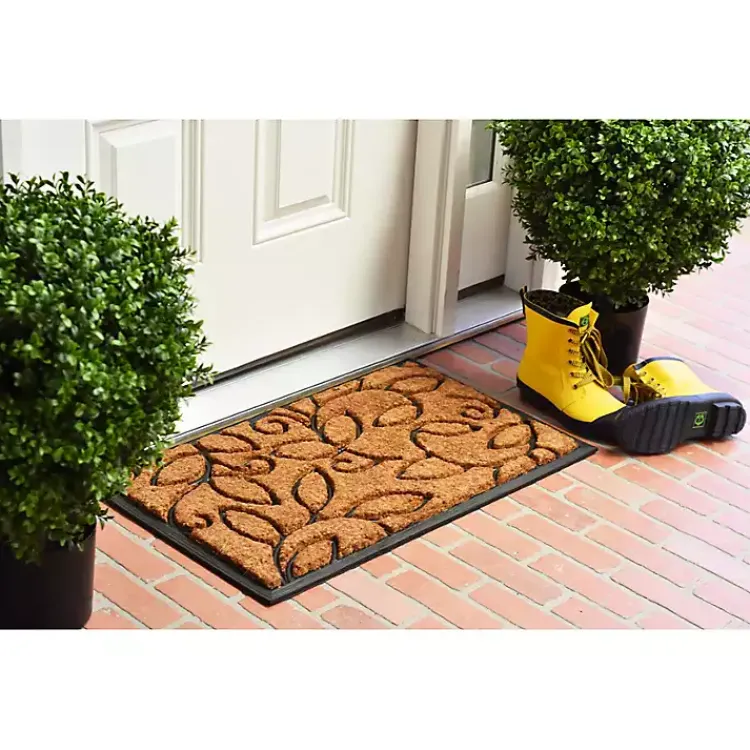 Kirklands Home Doormats|Vine Leaves Swirl Doormat, 36x24 in.