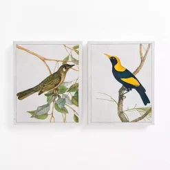 Kirklands Home Canvas Art|Vintage Birds Canvas Art Prints, Set of 2