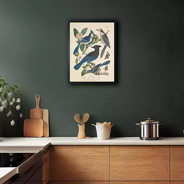 Kirklands Home Framed Art|Vintage Blue Jays Birds Framed Art Print