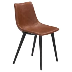 Kirklands Home Dining Chairs|Vintage Faux Leather Dining Chairs, Set of 2 Brown