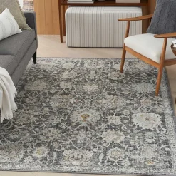 Kirklands Home Area Rugs|Vintage Charcoal Oushak Area Rug, 5x7 Gray