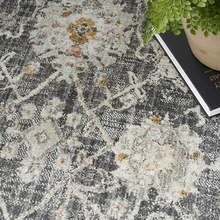 Kirklands Home Area Rugs|Vintage Charcoal Oushak Area Rug, 5x7 Gray
