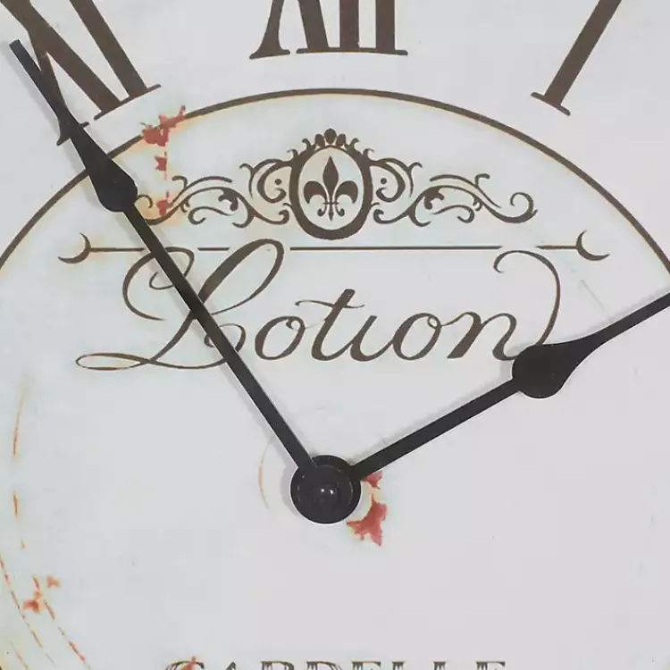 Kirklands Home Clocks|Vintage Cream Rust Round Framed Wall Clock