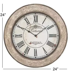 Kirklands Home Clocks|Vintage Cream Rust Round Framed Wall Clock