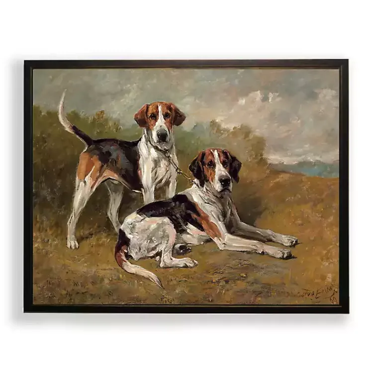 Kirklands Home Framed Art|Vintage Dog Duo Framed Art Print