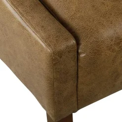 Kirklands Home Accent Chairs|Vintage Faux Leather Swoop Accent Chair Brown