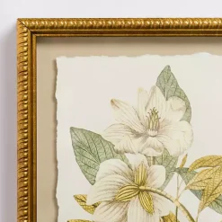Kirklands Home Framed Art|Vintage Floral Gold Framed Art Print White