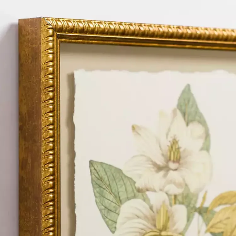 Kirklands Home Framed Art|Vintage Floral Gold Framed Art Print White
