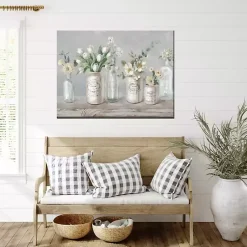 Kirklands Home Outdoor Wall Decor|Vintage Floral Vases Outdoor Canvas Art Print