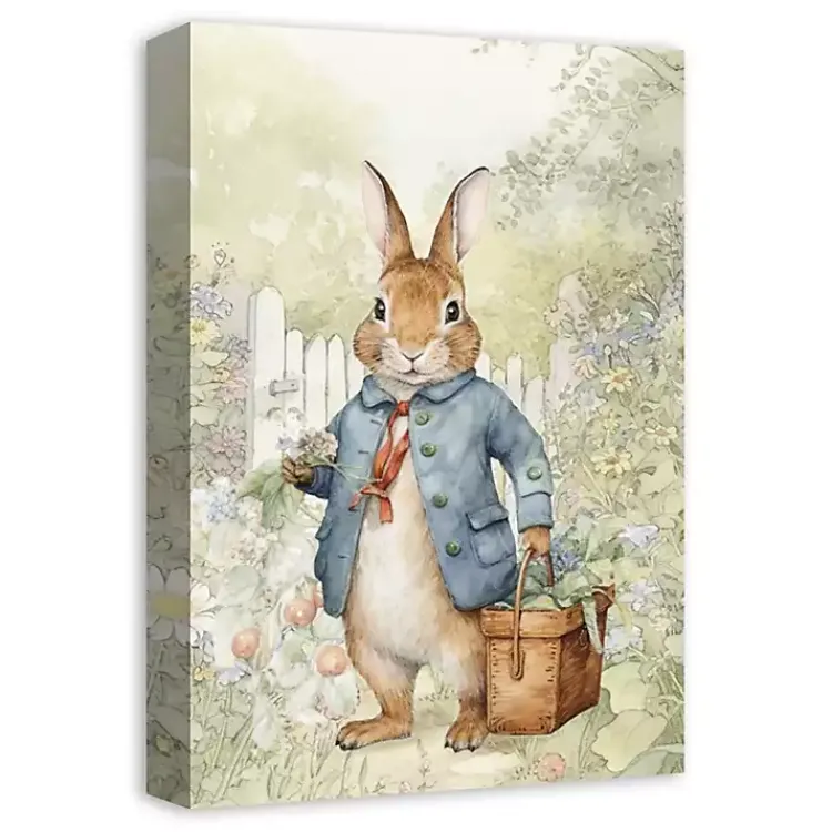 New Vintage Garden Bunny Canvas Art Print Easter Decorations