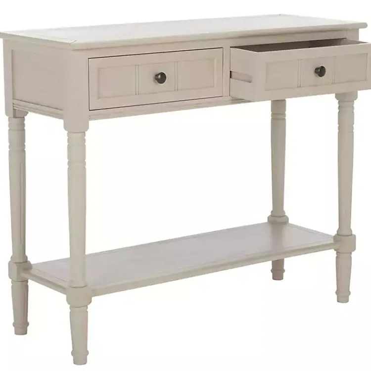 Kirklands Home Console Tables|Vintage 2-Drawer Samantha Console Table Gray