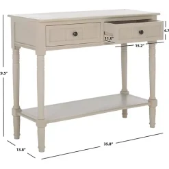 Kirklands Home Console Tables|Vintage 2-Drawer Samantha Console Table Gray