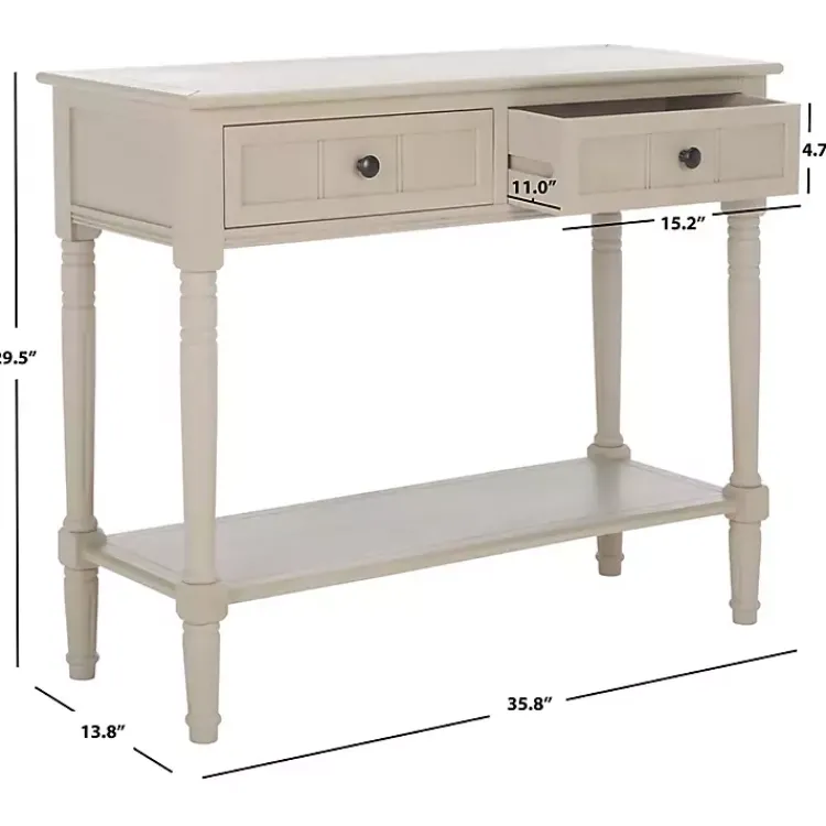 Kirklands Home Console Tables|Vintage 2-Drawer Samantha Console Table Gray